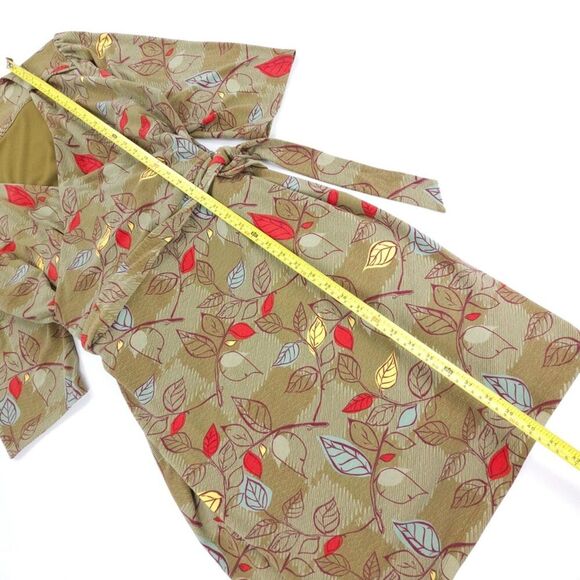 NEW Modcloth Vintage 50s Modest French Girl Wrap Dress Retro Leaf Print Plus 3X - Picture 4 of 6